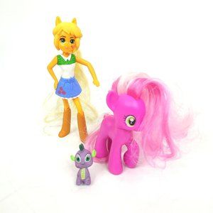 My Little Pony Equestria Girls Applejack Cheerilee Spike Figures Lot Of 3